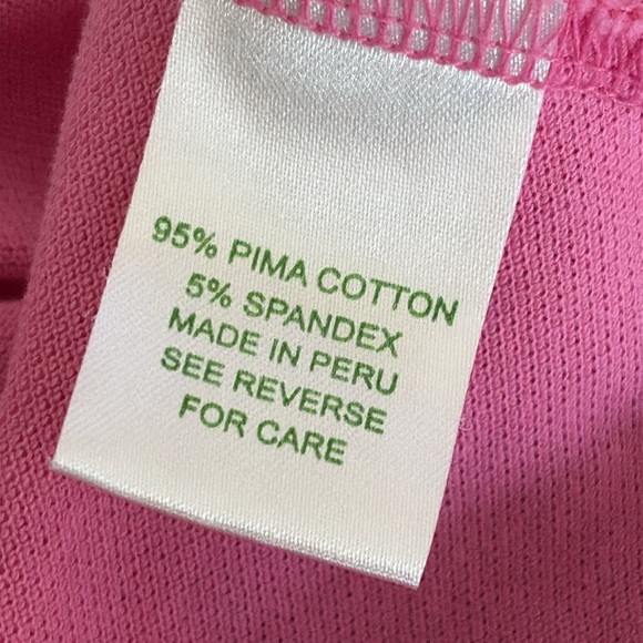 Lilly Pulitzer Pink Island Polo Shirt Short Sleeve Pima Cotton Blend Y2K Size M - Picture 3 of 7